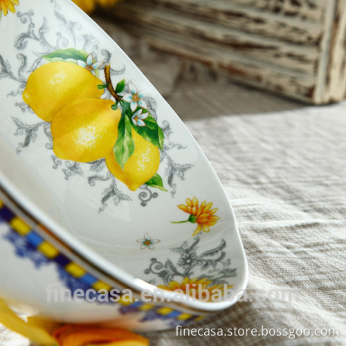 9 Inches Large Decorative Ceramic Flower Bowl